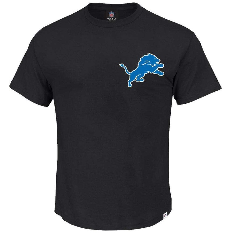 Detroit Lions Majestic NFL Helmet Logo T-Shirt – Black