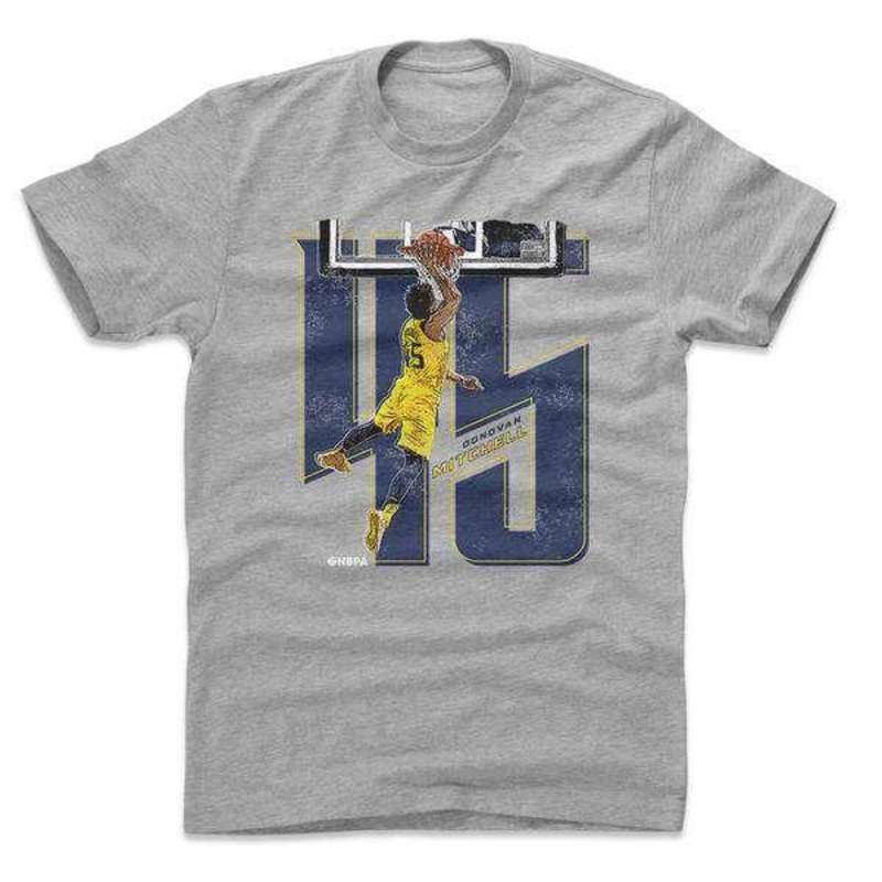 Donovan Mitchell Utah Jazz 500 Level NBA Number T-Shirt -Heather Grey