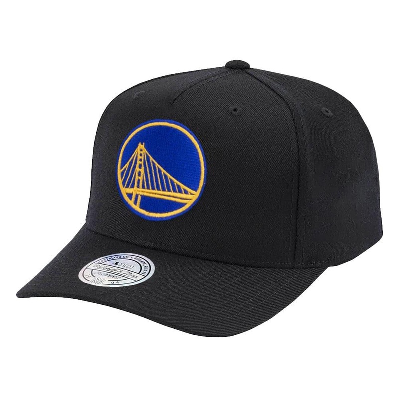 Golden State Warriors Mitchell & Ness NBA 110 Team Logo Snapback Hat – Black