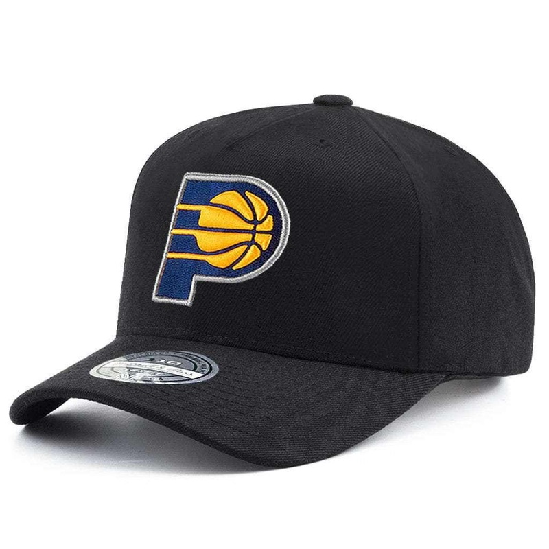 Indiana Pacers Mitchell & Ness NBA 110 Logo Snapback Hat – Black