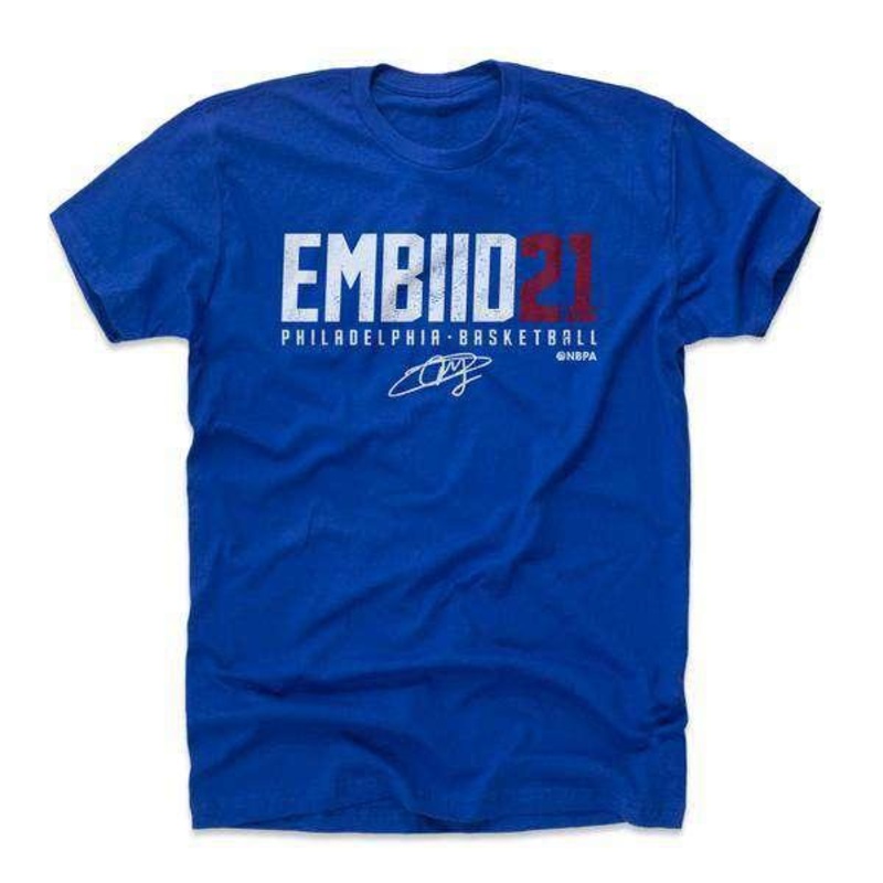 Joel Embiid Philadelphia 76ers 500 Level NBA Embiid21 T-Shirt – Royal Blue