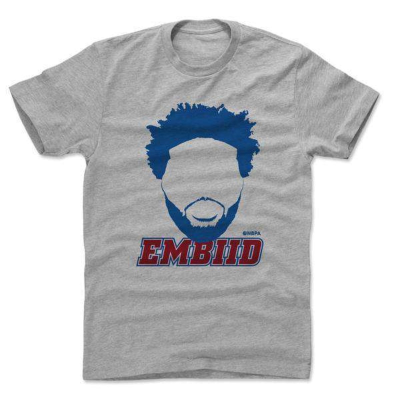 Joel Embiid Philadelphia 76ers 500 Level NBA Silhouette T-Shirt – Heather Grey
