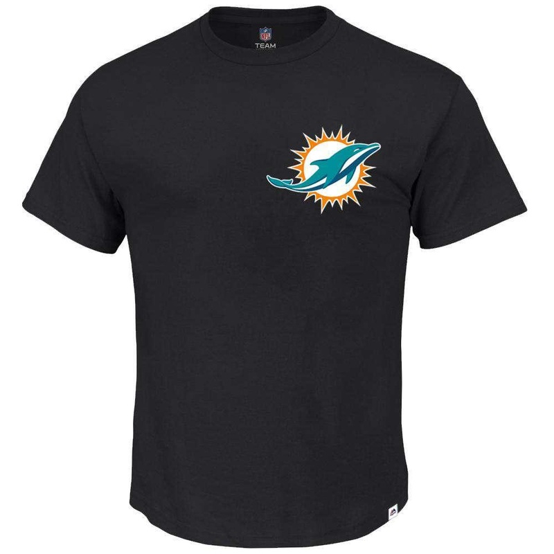 Miami Dolphins Majestic NFL Helmet Logo T-Shirt – Black