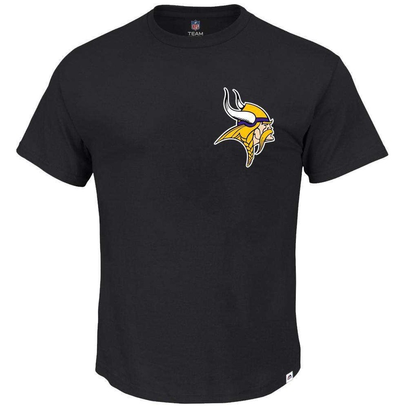 Minnesota Vikings Majestic NFL Helmet Logo T-Shirt – Black