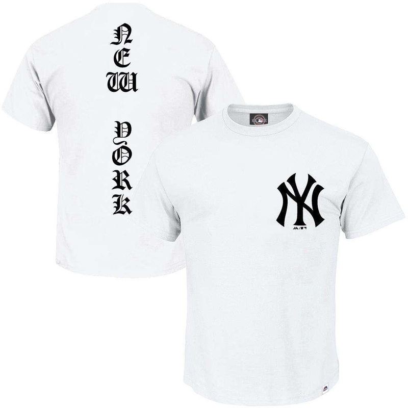 New York Yankees Majestic MLB Gothley T-Shirt – White