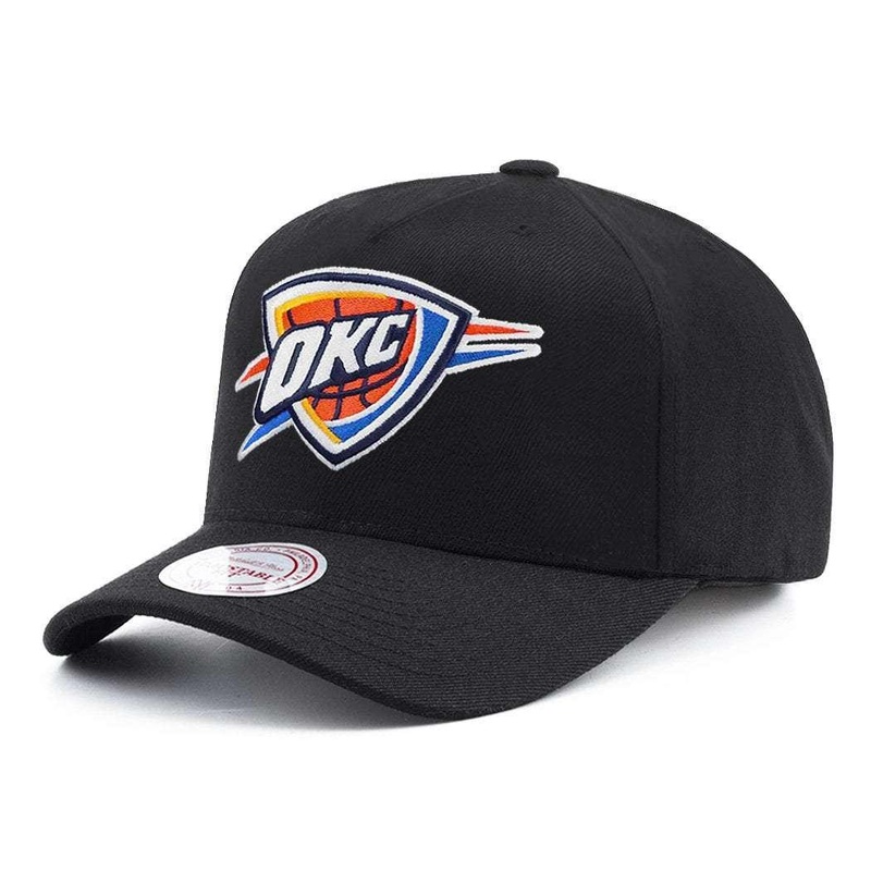 Oklahoma City Thunder Mitchell & Ness NBA 110 Logo Snapback Hat – Black