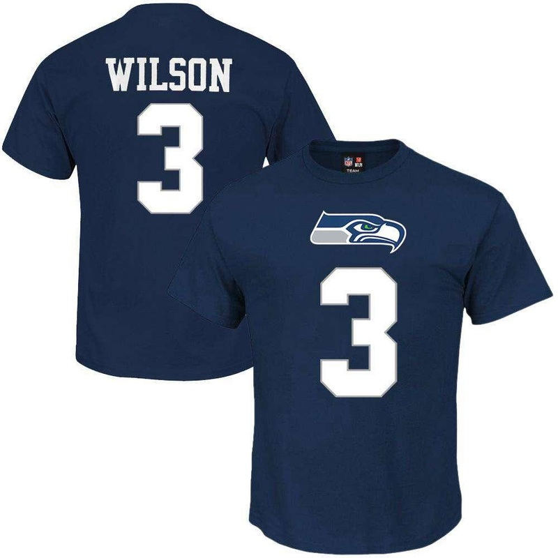 Russell Wilson Seattle Seahawks NFL PA Player T-Shirt – Navy