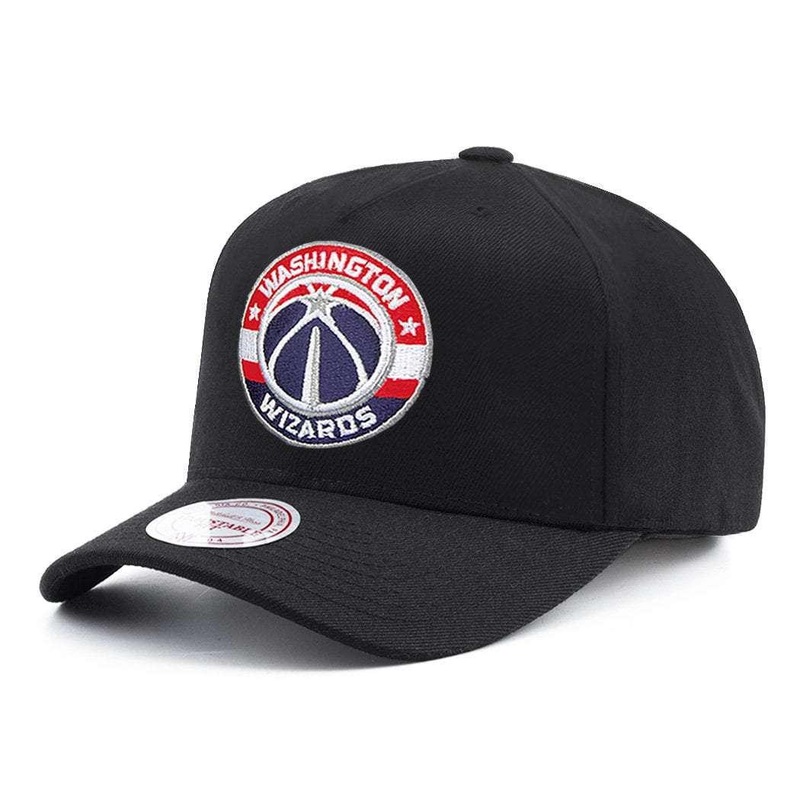 Washington Wizards Mitchell & Ness NBA 110 Logo Snapback Hat – Black