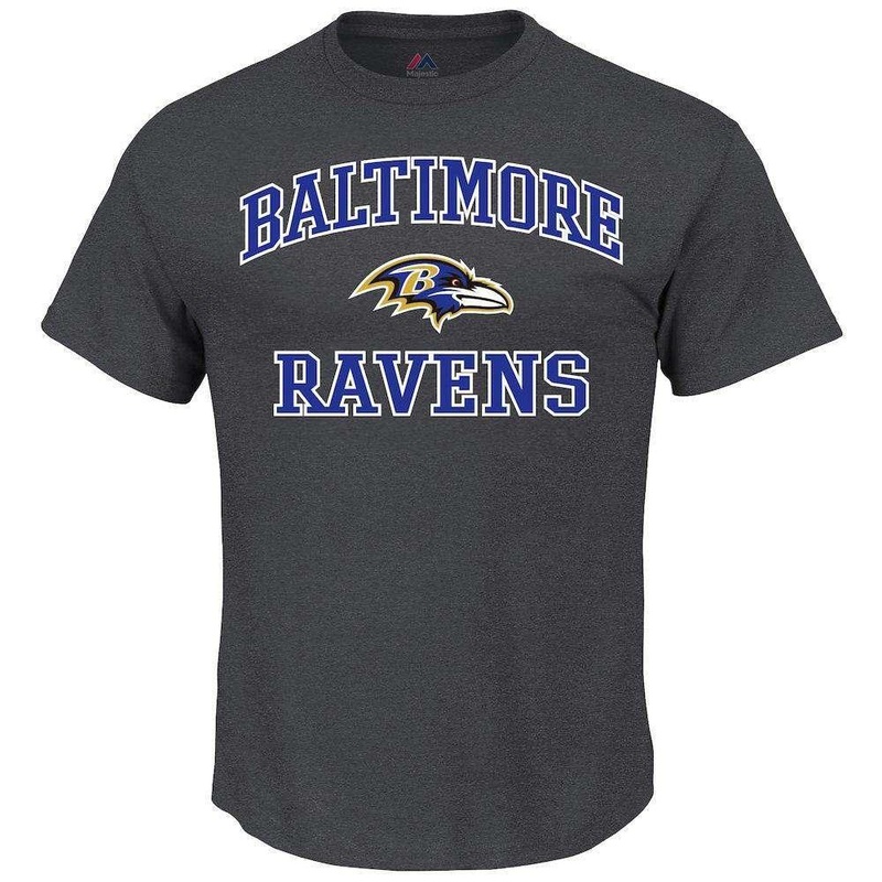 Baltimore Ravens Majestic NFL Heart & Soul T-Shirt – Charcoal
