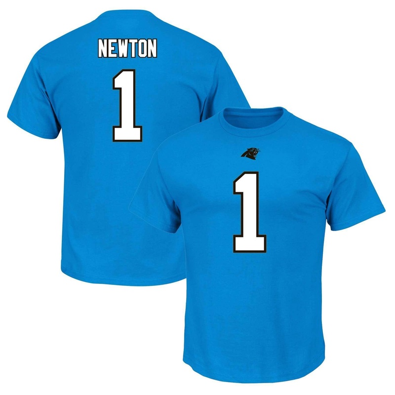 Cam Newton Carolina Panthers Majestic NFL Eligible Receiver T-Shirt – Blue