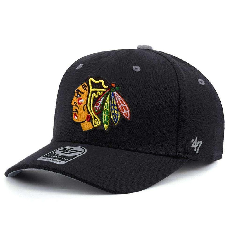 Chicago Blackhawks ’47 NHL Team Audible DB Pre-Curved Snapback Hat – Black