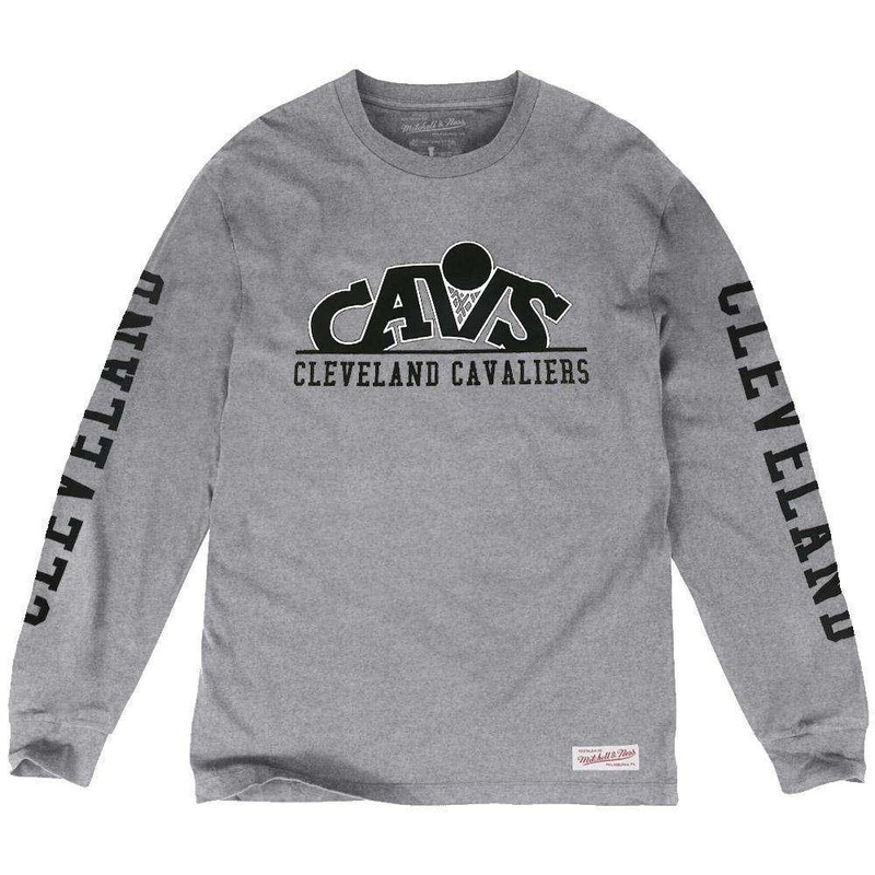 Cleveland Cavaliers Mitchell & Ness NBA Cropped XL Long Sleeve T-Shirt – Heather Grey