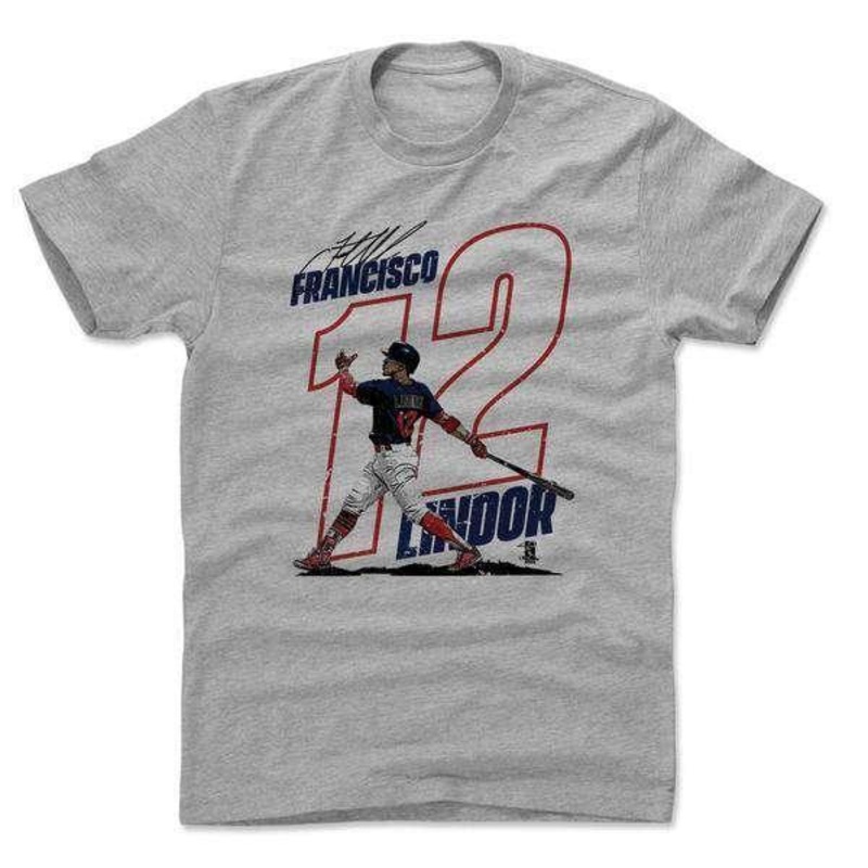 Francisco Lindor Cleveland Indians 500 Level MLB Power T-Shirt – Grey