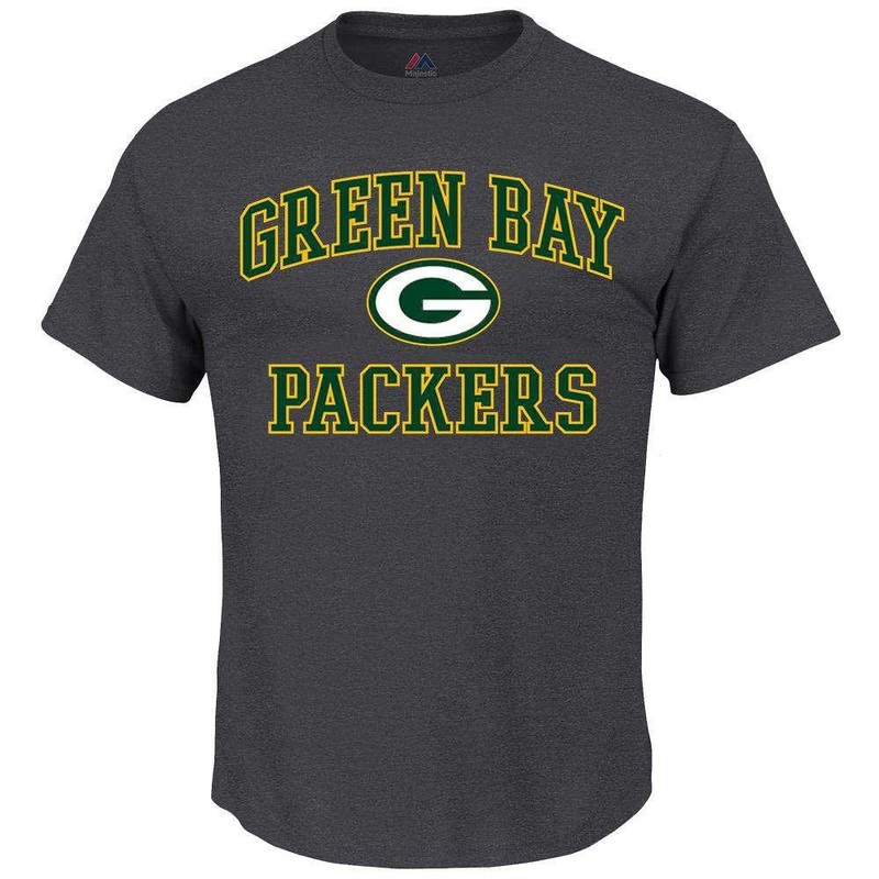 Green Bay Packers Majestic NFL Heart & Soul T-Shirt – Charcoal