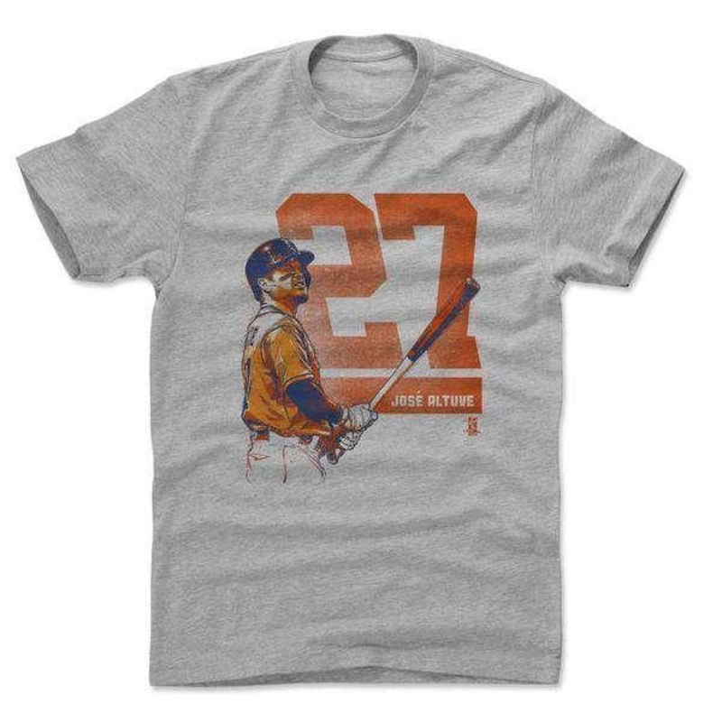 Jose Altuve Houston Astros 500 Level MLB Grunge T-Shirt – Grey