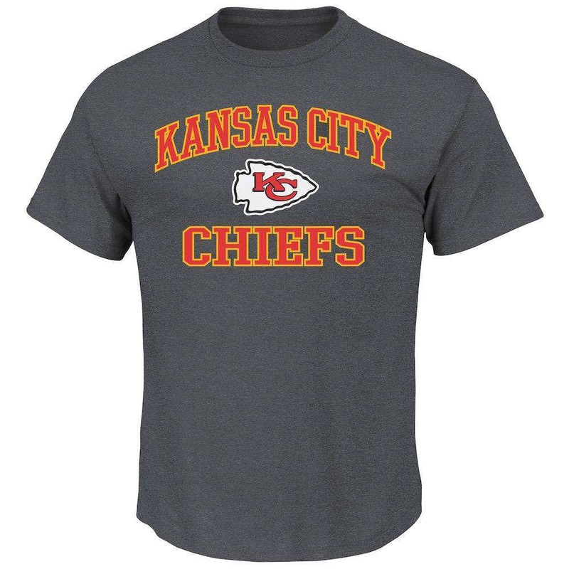 Kansas City Chiefs Majestic NFL Heart & Soul T-Shirt – Charcoal