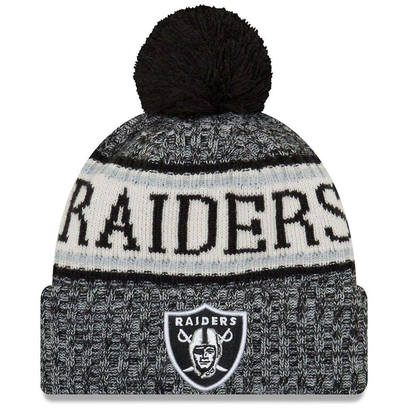 Las Vegas Raiders New Era NFL Sideline Knit Beanie – Black