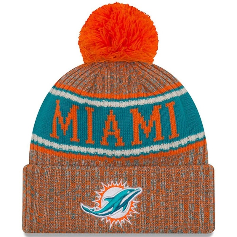 Miami Dolphins New Era NFL Sideline Knit Beanie – Orange
