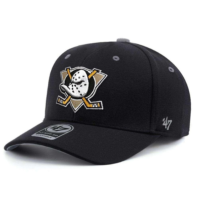 Mighty Ducks ’47 NHL Team Audible DB Pre-Curved Snapback Hat – Black