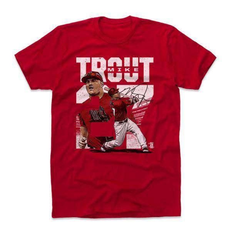Mike Trout Los Angeles Angles 500 Level MLB Collage T-Shirt – Red