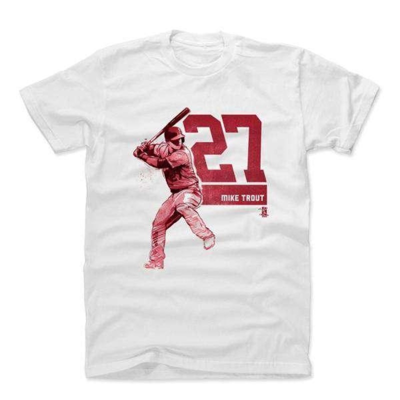 Mike Trout Los Angeles Angles 500 Level MLB Grunge T-Shirt – White