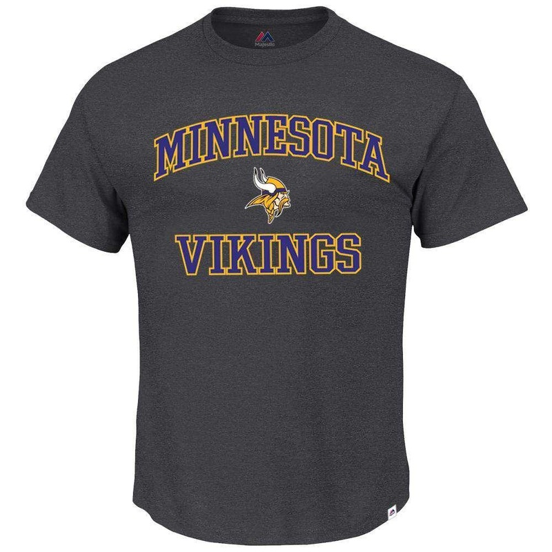 Minnesota Vikings Majestic NFL Heart & Soul T-Shirt – Charcoal