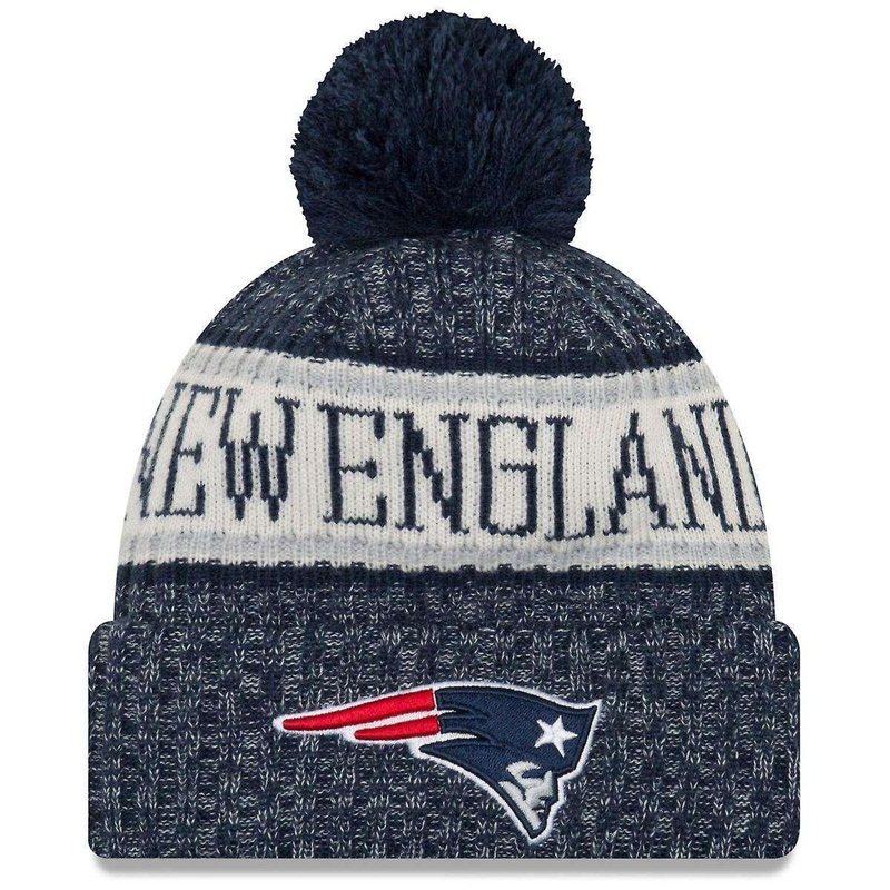 New England Patriots New Era NFL 2018 NFL Sideline Knit Beanie – Navy
