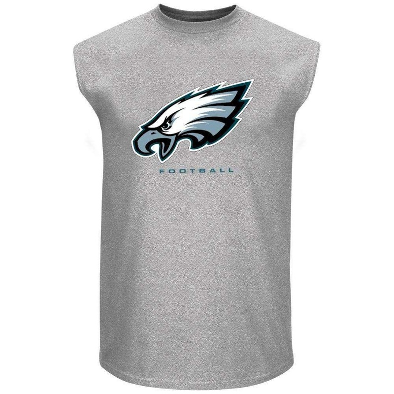 Philadelphia Eagles Majestic NFL Critical Victory Sleeveless Muscle T-Shirt – Grey