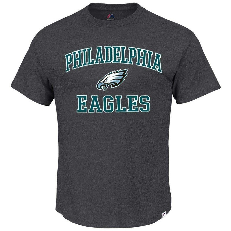 Philadelphia Eagles Majestic NFL Heart & Soul T-Shirt – Charcoal