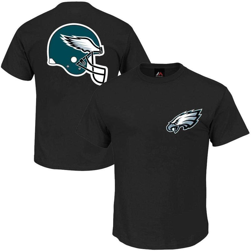Philadelphia Eagles Majestic NFL Helmet Logo T-Shirt – Black