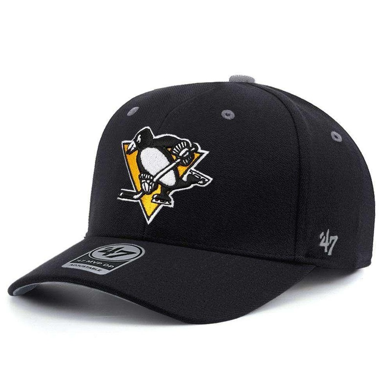 Pittsburgh Penguins ’47 NHL Team Audible DB Pre-Curved Snapback Hat – Black