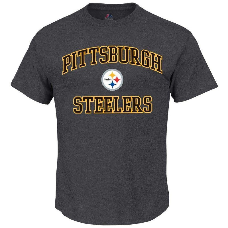 Pittsburgh Steelers Majestic NFL Heart & Soul T-Shirt – Charcoal