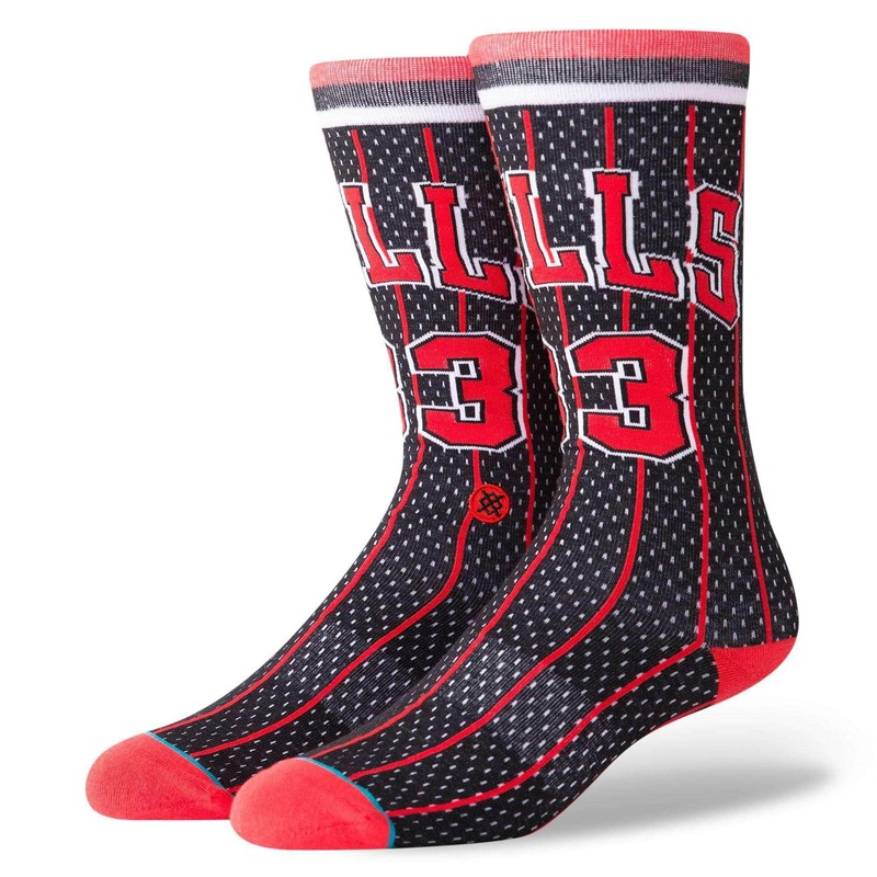 Scottie Pippen Chicago Bulls Stance NBA HWC Throwback Jersey Crew Socks – Black