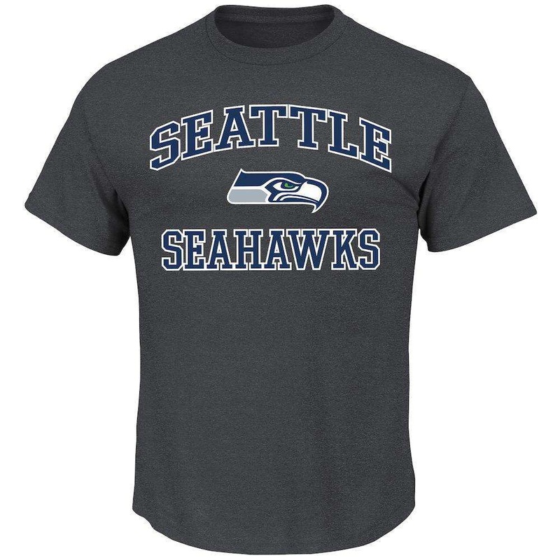 Seattle Seahawks Majestic NFL Heart & Soul T-Shirt – Charcoal