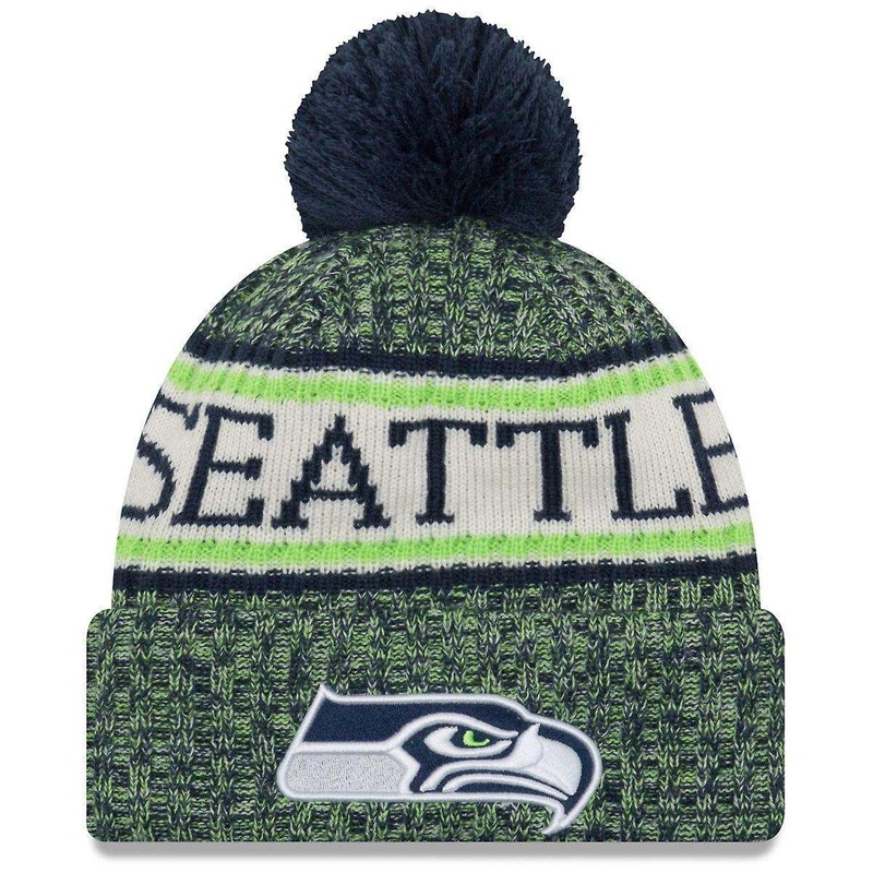 Seattle Seahawks New Era NFL Sideline Knit Beanie – Navy