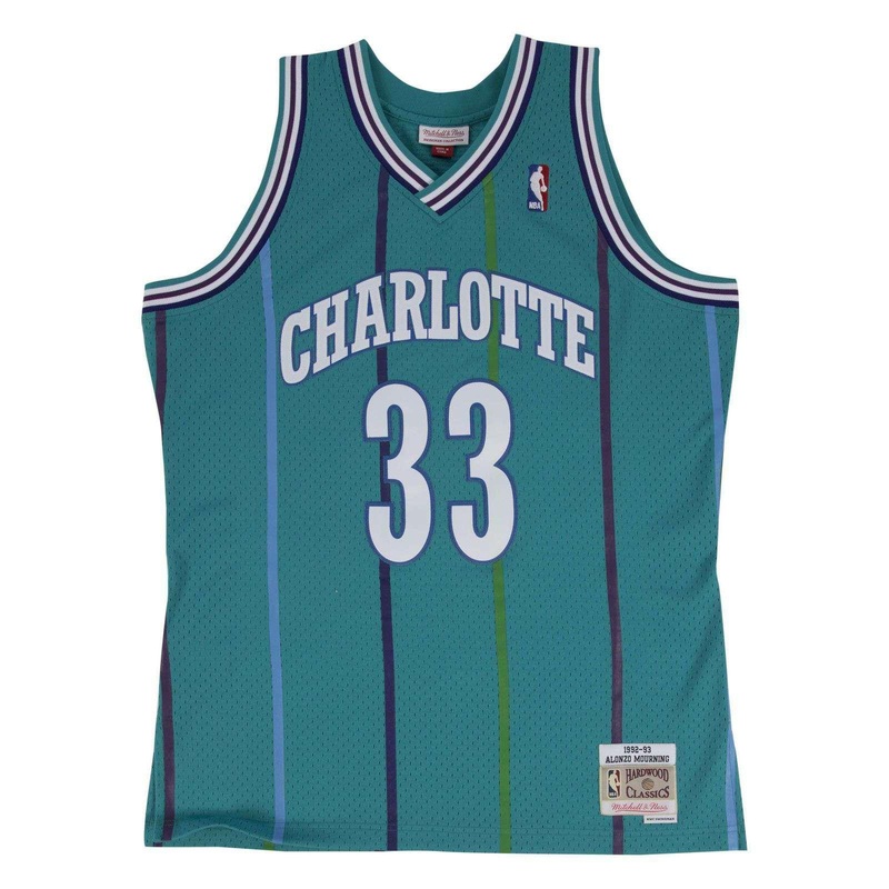 Alonzo Mourning Charlotte Hornets Mitchell & Ness NBA Swingman Jersey – Teal