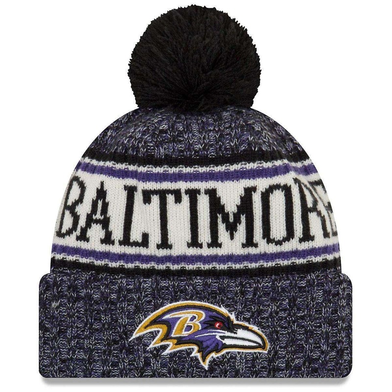 Baltimore Ravens New Era NFL 2018 NFL Sideline Knit Beanie – Black