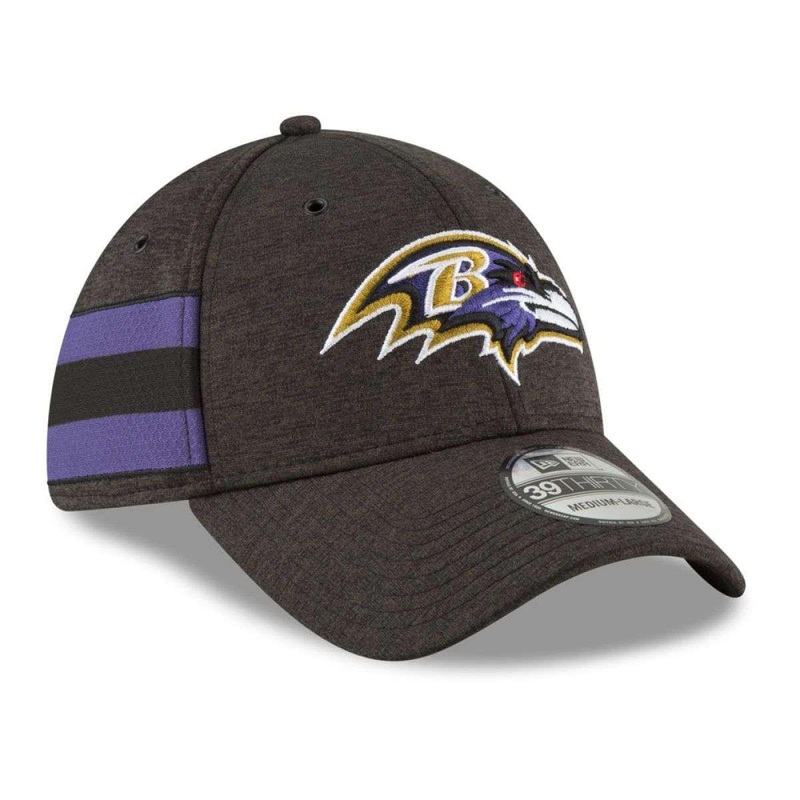 Baltimore Ravens New Era NFL 2018 Sideline 39THIRTY Stretch-Fit Curved Hat – Black