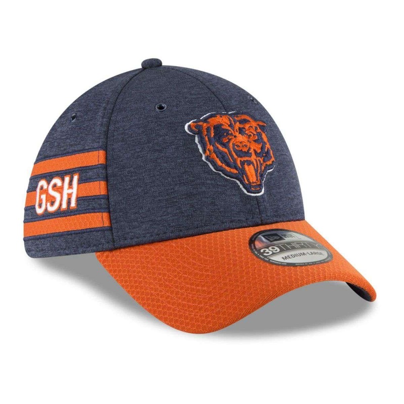 Chicago Bears New Era NFL 2018 Sideline CC 39THIRTY Stretch-Fit Curved Hat – Navy