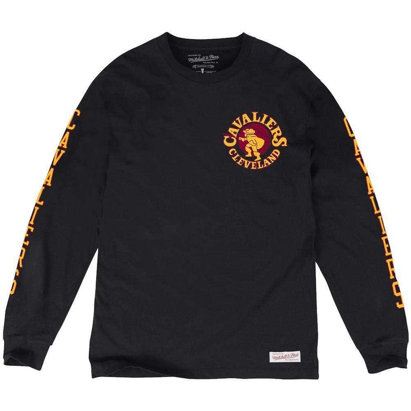 Cleveland Cavaliers Mitchell & Ness NBA Iconic Long Sleeve T-Shirt – Black