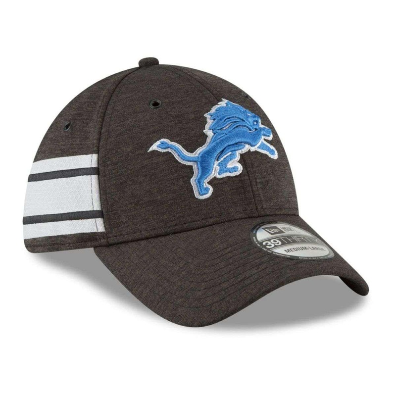 Detroit Lions New Era NFL 2018 Sideline 39THIRTY Stretch-Fit Curved Hat – Black