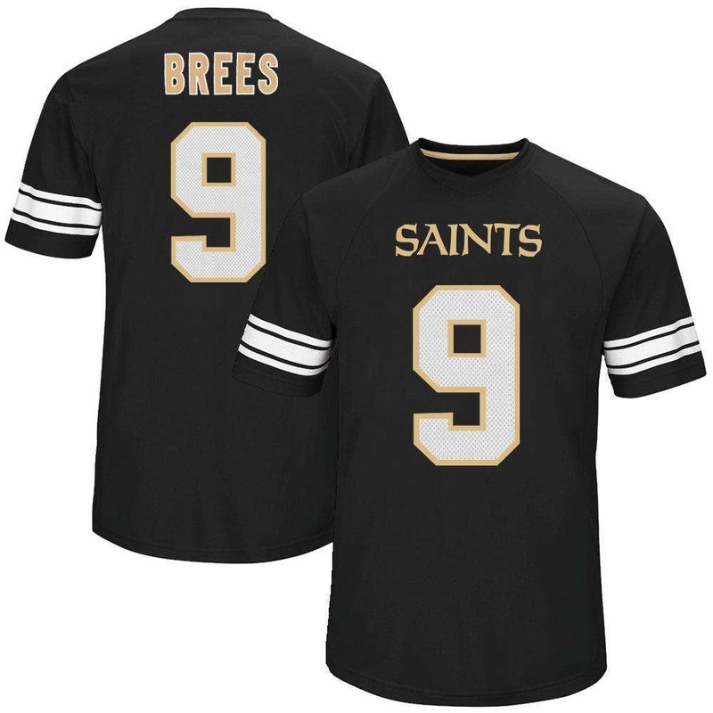 Drew Brees New Orleans Saints Majestic NFL Hashmark Jersey – Black