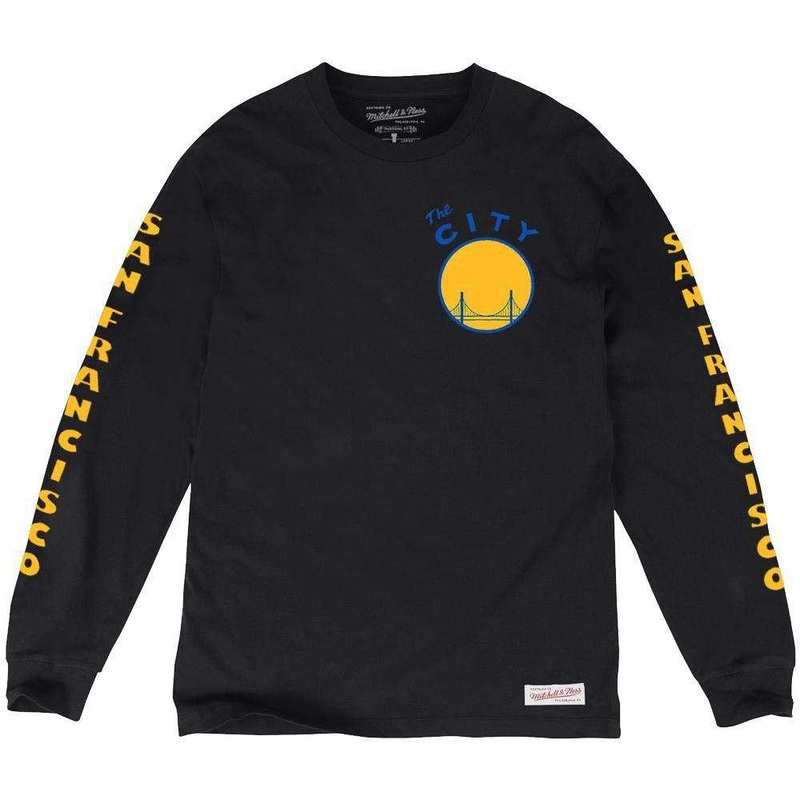 Golden State Warriors Mitchell & Ness NBA Iconic Long Sleeve T-Shirt – Black