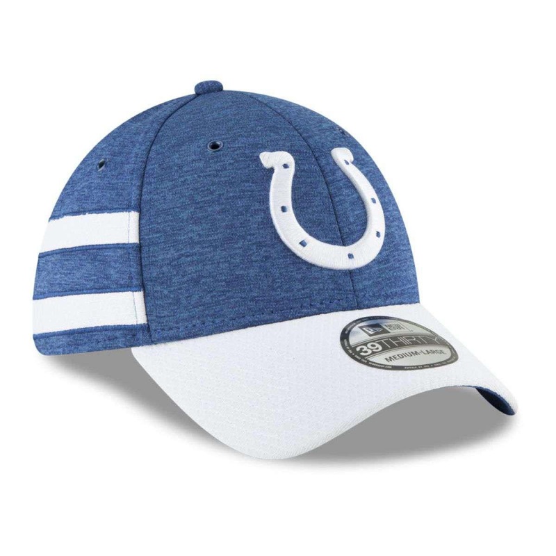 Indianapolis Colts New Era NFL 2018 Sideline 39THIRTY Stretch-Fit Curved Hat – Blue