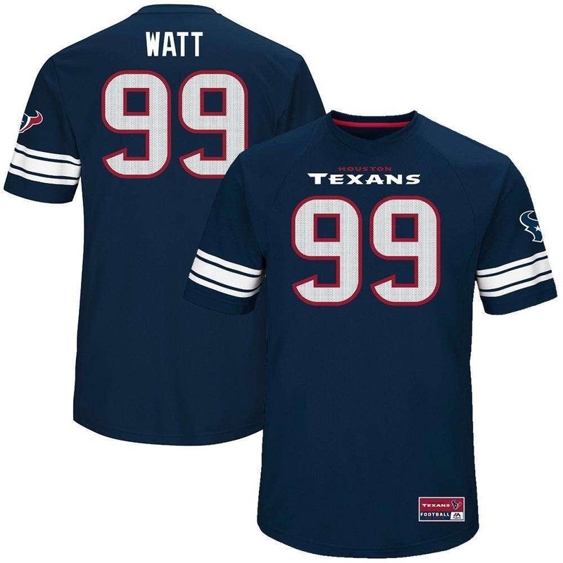 JJ Watt Houston Texans Majestic NFL Hashmark Replica Jersey – Navy