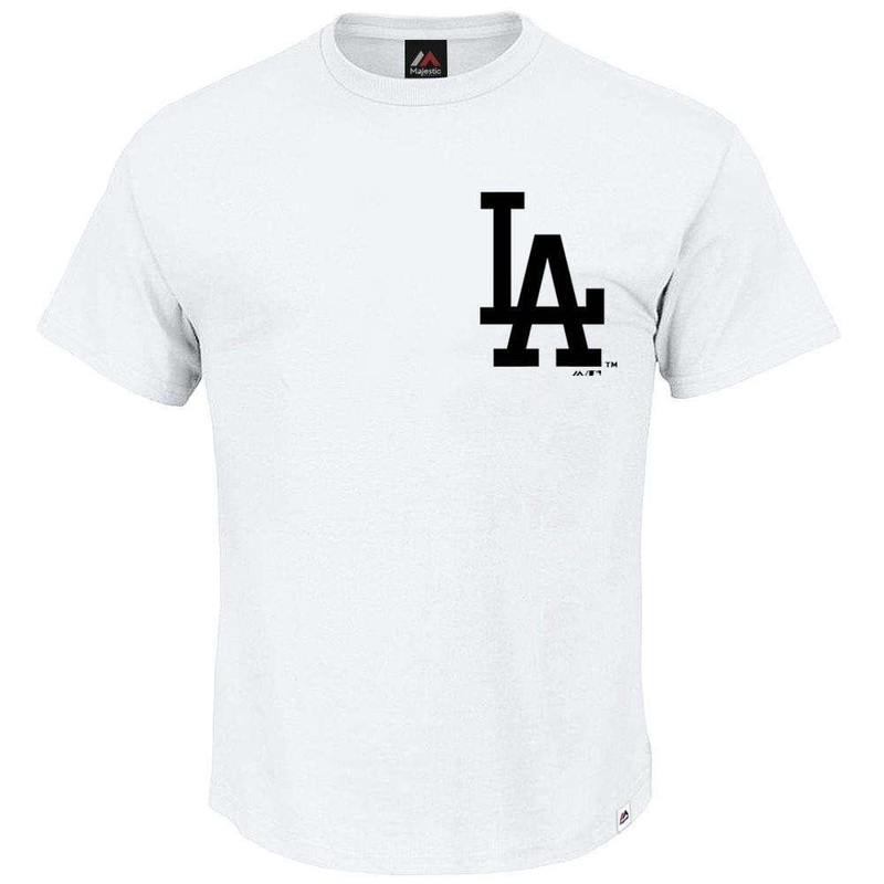 Los Angeles Dodgers Majestic MLB Macy Logo T-Shirt – White