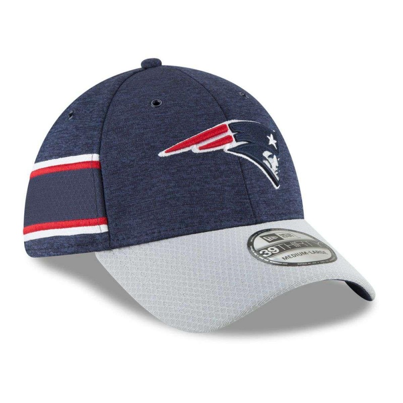 New England Patriots New Era NFL 2018 Sideline 39THIRTY Stretch-Fit Curved Hat – Navy