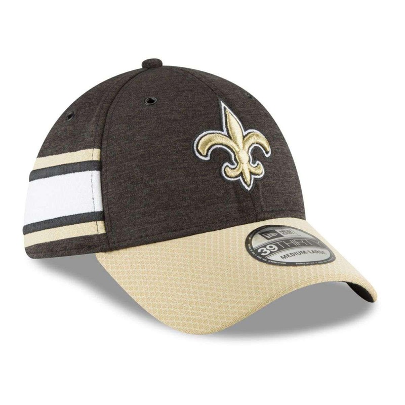 New Orleans Saints New Era NFL 2018 Sideline 39THIRTY Stretch-Fit Curved Hat – Black