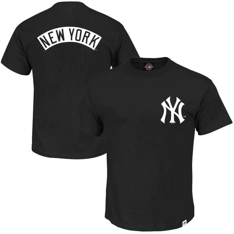 New York Yankees Majestic MLB Finter T-Shirt – Black