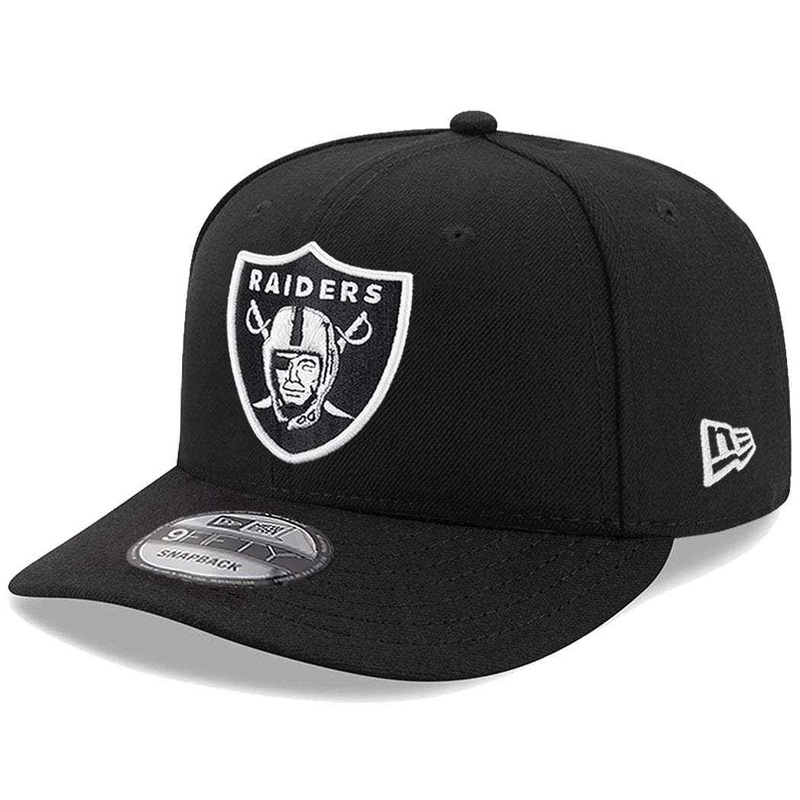 Oakland Raiders New Era NFL Team Pre-Curved 9FIFTY Snapback Hat – Black